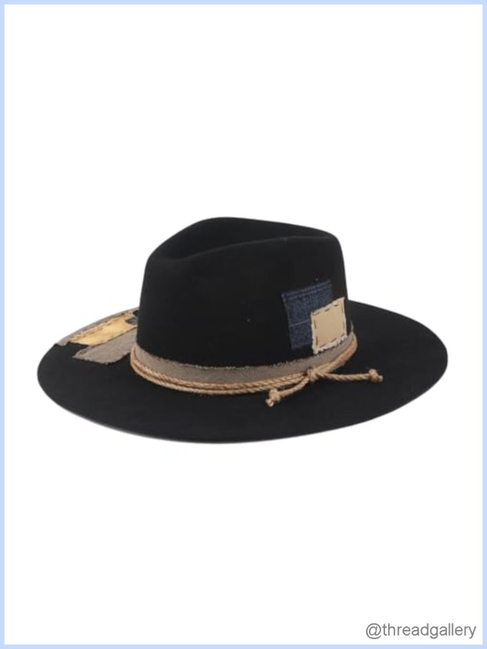 100% Wool Felt Wide Brim Fedora Panama Rancher Hat Distressed Handmade